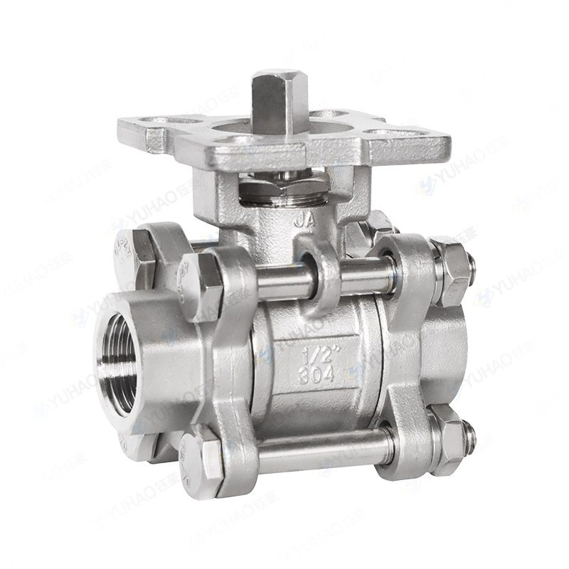 Three Piece High Platform Threaded Ball Valve